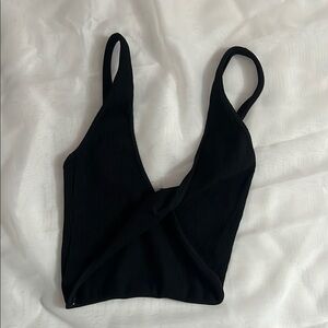 Black Ribbed Twist Women’s Tank